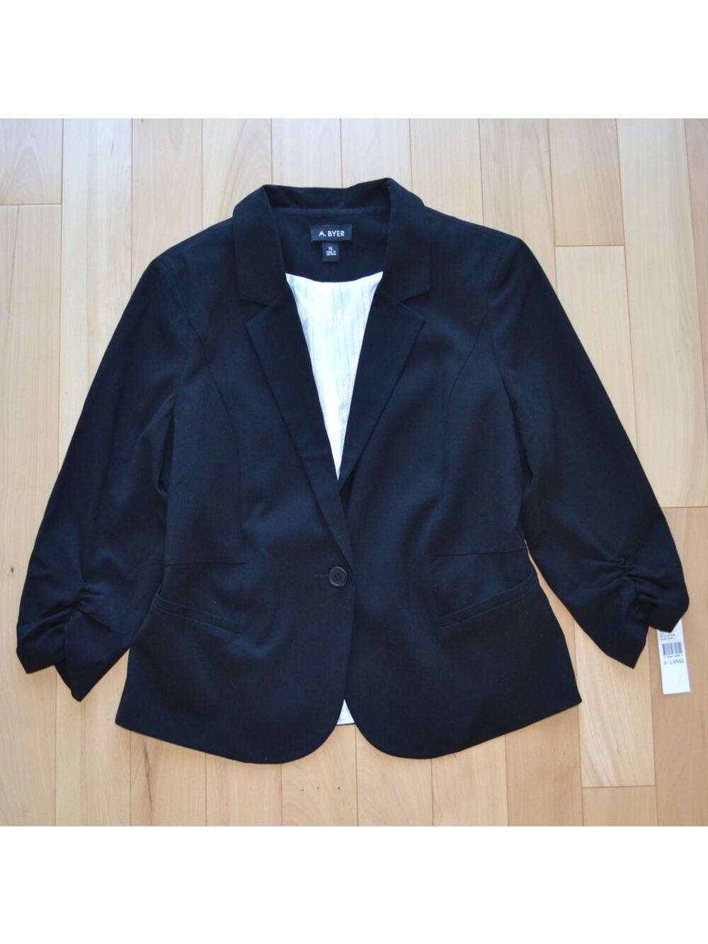 NWT A. Byer Blazer Suit Jacket Black Size XL